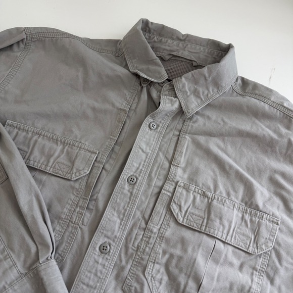 5.11 Tactical Series Other - 5.11 Tactical Series Mens Gray Cotton Canvas Long Sleeve Shirt Style 72157 L